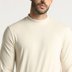Camiseta de Cuello Alto de Punto para Hombre, Color Crema, Manga Larga, Estilo Casual, Corte Regular - Product Image 6