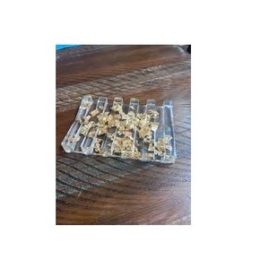 Stylish <b>Soap</b> Dish Tray Blue Color Resin <b>Soap</b> <b>Holder</b> Dish With Gold Foil Waterproof Epoxy Resin <b>Soap</b> <b>Holder</b> Bathroom Kitchen Use - Product Image 6