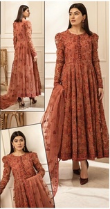 2022 Venta caliente pakistaní indio red bordada mano trabajo Formal boda Salwar traje estilo tradicional fiesta ocasiones especiales - Product Image 4