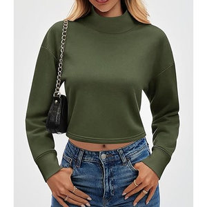 Sweat-shirt à col montant pour femme, décontracté, 100% coton molletonné, surdimensionné, écologique, séchage rapide, 420g, manches longues, hiver, automne - Product Image 2