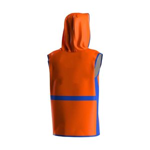 Veste d'entrée de combat orange et bleue sans manches à capuche, gilet de ring, vêtements de boxe personnalisés pour équipe - Product Image 2