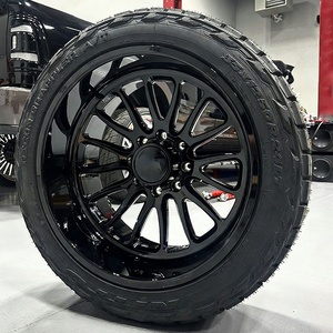 Rines Forjados Negros Cóncavos Profundos de 22, 24, 26 y 28 Pulgadas para GMC Sierra 2500/3500 HD, <span class=keywords><strong>Hummer</strong></span> <span class=keywords><strong>H2</strong></span>, Estilo H, Todoterreno, 8x170 - Product Image 3