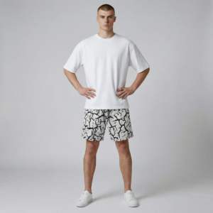 Shorts de basketball pour hommes en toile de polyester épais, imprimés sur mesure, avec sérigraphie, taille élastique, haute qualité, 5 pouces - Product Image 5