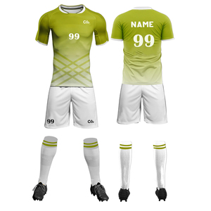 Tenue de football personnalisée sublimée pour homme, maillot vert et blanc, short, kit respirant toutes saisons, vêtements de sport pour adulte CARE MASTER - Product Image 1