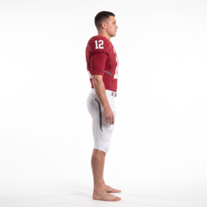 Custom Crimson White Football Uniform Nylon-Spandex FUSE Chassis Contoured <b>Pad</b>-Fit OEM Jersey <b>Pants</b> - Product Image 3