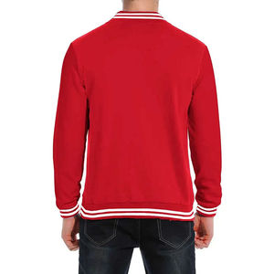Chaqueta Varsity Roja para Hombre de INDEX APPAREL, Cuello Camisero, Cierre de Botón, Color Sólido, Estilo Casual para Otoño - Product Image 2