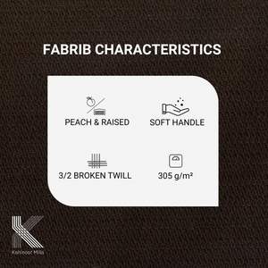 Tela de Sarga Rizada 3/2 de Algodón y Spandex, 305 GSM, Elástica, Suave, Transpirable, con Acabado Melocotón y Revestimiento Cepillado, Teñido Reactivo, para Prendas de Trabajo - Product Image 3