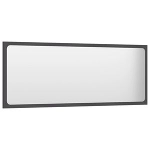 Modern Rectangular <b>Bath</b> <b>Mirror</b> <b>Mirror</b> Grey Engineered Wood with Acrylic Contemporary Design - Product Image 3