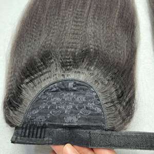 Offre Spéciale Kinky Cheveux Raides Afro Styles 100% Brésilien Vierge Cuticule Aligné Cheveux Queues De Poney Cheveux Crépus Couleur Naturelle - Product Image 6