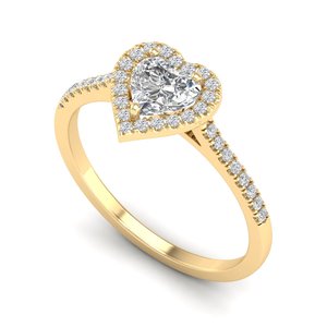 REYES Luxury 14K Solid Gold HPHT CVD Heart Cut 0.78 Carat Lab Grown Diamond Engagement Solitaire <b>Ring</b> For Her Fine Jewelry - Product Image 2