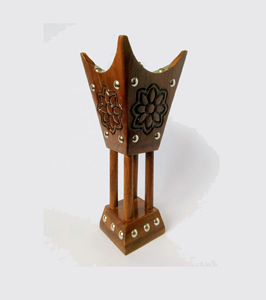 Bandeja de incienso de madera finamente elaborada para centros de meditación y decoración de salas de oración en el hogar. - Product Image 2