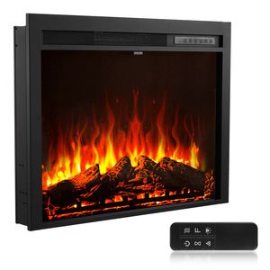 Caminetto Elettrico Moderno da Incasso a Parete da 35 Pollici con Luminosità Fiamma Regolabile, Timer 8H e Telecomando - Product Image 1