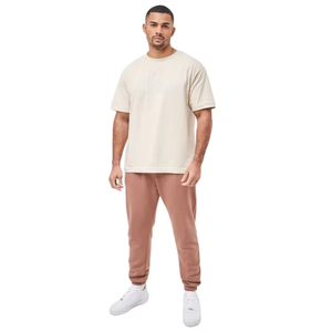 Pantalon de jogging unisexe personnalisé en mélange de coton, coupe ajustée, avec revers, broderie et impression, fournisseur OEM pour marque privée - Product Image 3