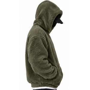 Custom <b>Sherpa</b> Lined Zip Up <b>Hoodie</b> for <b>Men</b> Women Warm Winter Streetwear OEM Clothing Supplier Competitive Price - Product Image 2