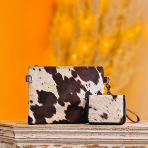 2026 New Arrival Western Style 100% Genuine <b>Leather</b> Sling Evening Bag Animal Printed Sling <b>Pouch</b> Hand <b>Tooled</b> Hair Fur Sling Bags - Product Image 4
