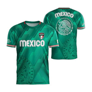 Maillot de football Mexique 2026 personnalisable avec logo, manches courtes, sublimé, UPF 50, séchage rapide, respirant, kit sportif pour homme - Product Image 1