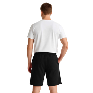 Pantalones Cortos Bermuda de Poliéster para Hombre, Color Negro, con Doble Raya Diagonal Blanca, Cintura Elástica, Secado Rápido, Transpirables, Estampado por Transferencia de Calor - Product Image 6