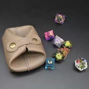 Handmade Resin Polyhedral <b>Dice</b> Set 7pcs Multicolor DND Board Games <b>Dice</b> with Leather Storage Pouch - Product Image 1