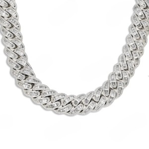 Cadena Cubana de Moissanita de 18 mm y 22 pulgadas, Chapada en Oro de 14K, Estilo Hip Hop, Plata de Ley, Cadena de Eslabones Cubanos Personalizada, Joyería Unisex - Product Image 1