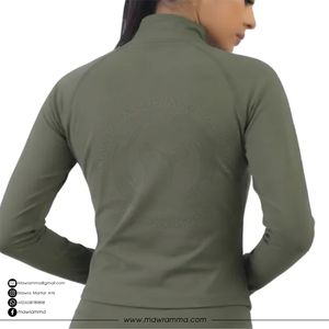Veste de yoga pour femme, haute élasticité, extensible dans 4 directions, fermeture éclair intégrale, vêtements de sport pour la course à pied, la remise en forme et l'entraînement, coupe régulière, respirante - Product Image 5