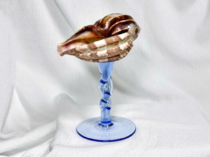 Verre à cocktail vintage en forme de coquillage avec long pied, en plastique fait main, vaisselle décorative pour cocktails, décoration de la maison - Product Image 2