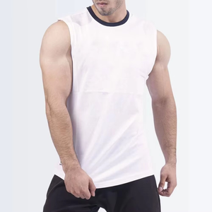 เสื้อกล้ามผ้าฝ้ายใส่สบายขายดีสำหรับผู้ชายใส่ออกกำลังกาย / เสื้อกล้ามผู้ชายปักลายโลโก้ - Product Image 1