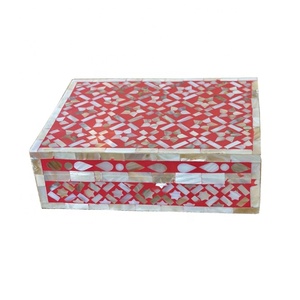 Custom Ramadan <b>EID</b> Mother of Pearl Inlay Handmade Storage Craft Wooden Box Mother of Pearl Black <b>Boxes</b> Handmade in Viet Nam - Product Image 1
