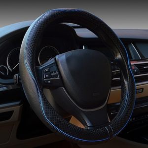 Housse de <span class=keywords><strong>volant</strong></span> de voiture MELCO, toutes saisons, universelle, cuir véritable, absorbant la transpiration, antidérapante, OLIVER, ajustement parfait, retour - Product Image 2