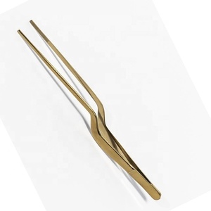 แหนบชุบทอง แหนบสแตนเลสสำหรับอาหาร อุปกรณ์ครัวสำหรับเชฟ สีโรสโกลด์ ไทเทเนียม ผลิตโดย GREEN SWIFT - Product Image 6