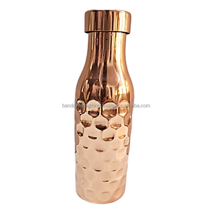 Pure <b>Copper</b> Hammered <b>Bottle</b> With Polish Finished Indian Hand Made Health Benefits <b>Copper</b> <b>Bottle</b> Metal <b>Drinking</b> Water <b>Bottle</b> - Product Image 1