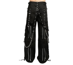 Pantalon Harem Gothique pour Homme en Toile Noire avec Cordon de Serrage à la Taille, Multiples Poches, Style Urbain, Pantalon de Mode pour l'Automne - Product Image 4