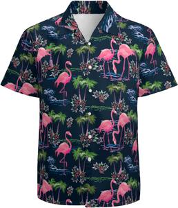 Camisa transpirable para hombre, manga corta, estampado tropical hawaiano, informal, con botones, para playa, verano, colorida, camiseta de verano para hombre - Product Image 1