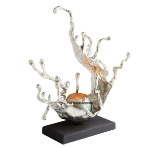 Candelabro Decorativo de Aluminio con Diseño de Hojas, Iluminación Ambiental, Decoración Única de Concreto, Precio Impresionante - Product Image 5