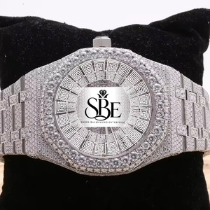 Reloj de Moissanita con Incrustaciones de Diamantes de Imitación de Excelente Calidad para Estilo Urbano, Eventos Musicales y Fiestas, Disponible a un Precio Accesible - Product Image 2