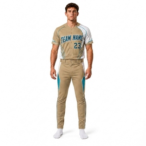 Custom Baseball Team Uniform Men Jersey Pants Set Sublimated Full Button Athletic Performance Apparel OEM Private Label - Product Image 1