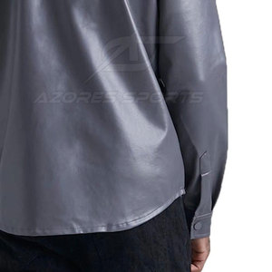 Camisa de Cuero para Hombre, Cuero Suave de Primera Calidad, Diseño Clásico con Botones, Corte Ajustado, Duradera, Elegante, Informal, para Uso Diario, Transpirable, Ecológica - Product Image 5