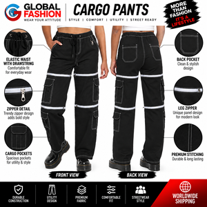 Pantalons de style gothique de qualité supérieure en gros, unisexe, coupe ample, mode alternative, pantalons multi-poches - Product Image 5