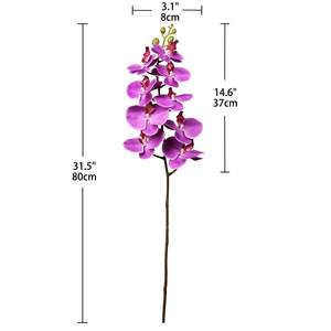 THAF-007 Fleur d'orchidée artificielle, 9 pétales larges, orchidées artificielles réalistes en latex, tiges de phalaenopsis, fleur pour mariage, décoration de la maison - Product Image 6