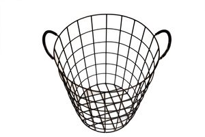 Metal Wire Eco-friendly Modern Laundry <b>Basket</b> Handles Tall Clothes Organizer Bin Powder Coated Black White Large Mesh Storage - Product Image 2