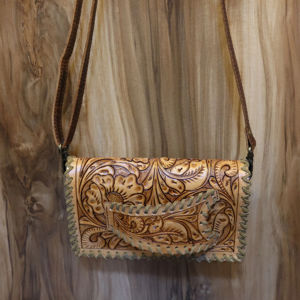 Cartera de Cuero Tallada a Mano, Elegante Cartera de Color para Mujer, Multiusos, Estilo Occidental - Product Image 1