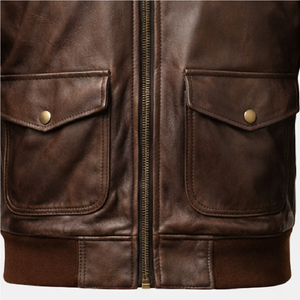 Veste en cuir véritable pour homme, design vintage noir, en cuir de vachette, veste de motard, fournisseur - Product Image 5