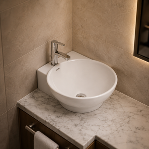 Lavabo de Cerámica Moderno en Forma de Diamante para Montar en la Pared del Baño - Product Image 5