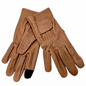 Gants d'équitation unisexes sur mesure en cuir PU souple, dos scintillant, respirants, pour été et hiver, fermeture auto-agrippante, demi-doigts - Product Image 2
