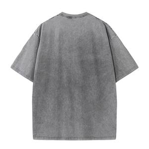 เสื้อยืดคอกลมทรงหลวมสไตล์วินเทจ ผ้าคอตตอนถักเนื้อหนัก 100% แขนสั้น ลุคสบายๆ ซักย้อมสีแบบแอซิดวอช เนื้อผ้านุ่ม - Product Image 2