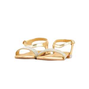 Sandales à talon dorées pour filles Style fantaisie KD9858 - Product Image 3