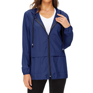 <b>Women's</b> Navy Blue Soft Shell Waterproof Zip <b>Fly</b> Regular Fit Winter Outdoor Rain <b>Jacket</b> with Side Pockets - Product Image 2