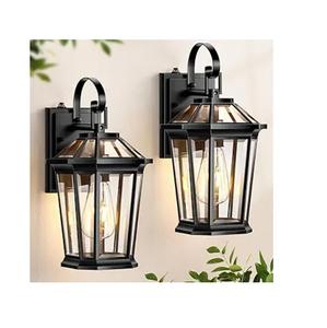 Lanterne murale extérieure, applique murale pour éclairage de porche, base E26, boîtier en aluminium et verre, étanche et lanterne d'extérieur - Product Image 6