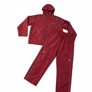 Ensemble coupe-vent homme, veste zippée et pantalon de jogging respirant, color block, polyester réfléchissant - Product Image 1