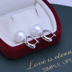Pendientes de Perlas Redondas Blancas de Agua Dulce de 11-12 mm para Mujer, Plata S925, Luz Intensa y Defectos Sutiles, Diseño Multiusos - Product Image 4