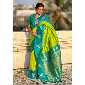 Pista South Traditional Soft Silk Zari Woven Saree with Tilak Contrast for <b>Club</b> <b>Dresses</b> - Product Image 1